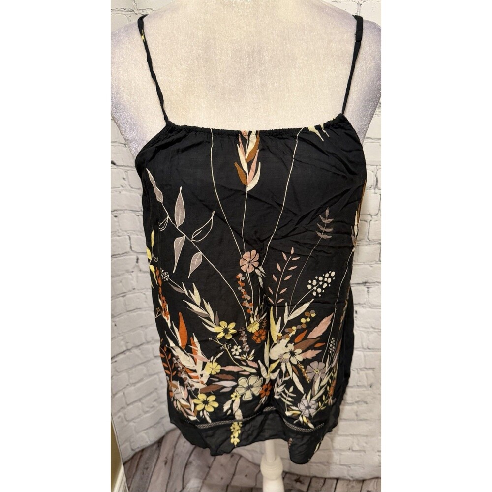 Dylan Black Floral Sleeveless Camisole Top Blouse Size Medium